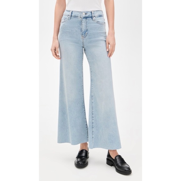 NWT FRAME Le Palazzo Jeans Wide Leg Flare in Blue Spring Denim 29 - Picture 1 of 16